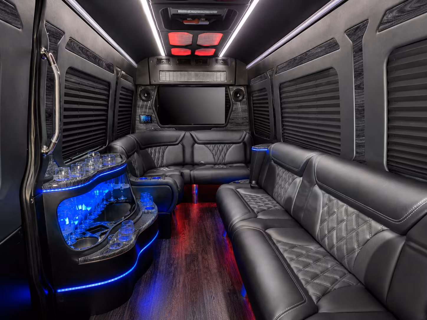 st george 30 passenger party bus interior